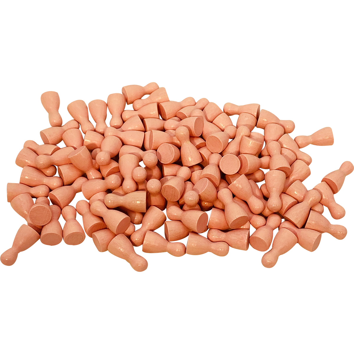 100er Pack Halmakegel Spielkegel sortenrein aus Holz poliert 24x12 mm (Rosa) -2153