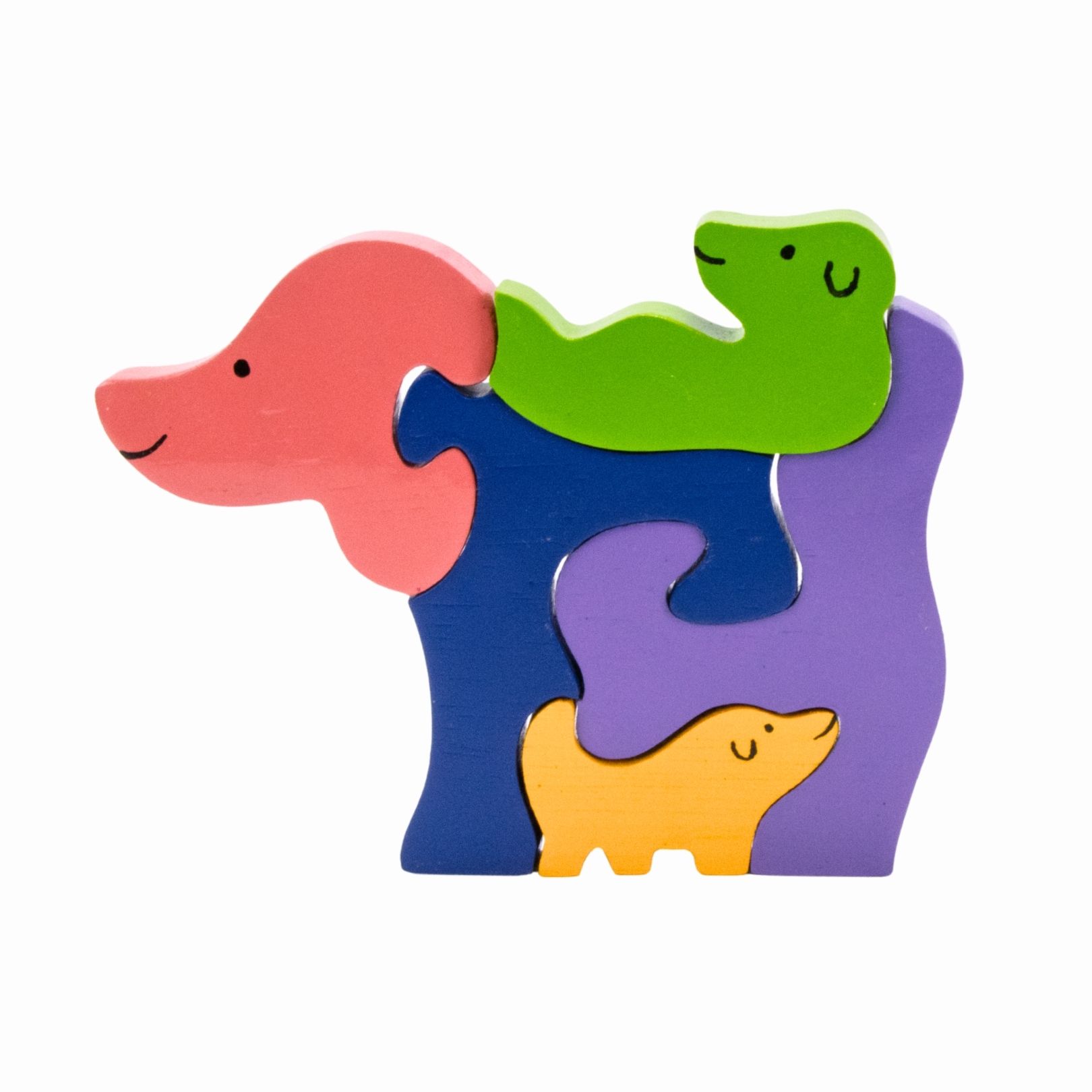 Tier Holzpuzzle Hunde Familie für Kinder -  3930