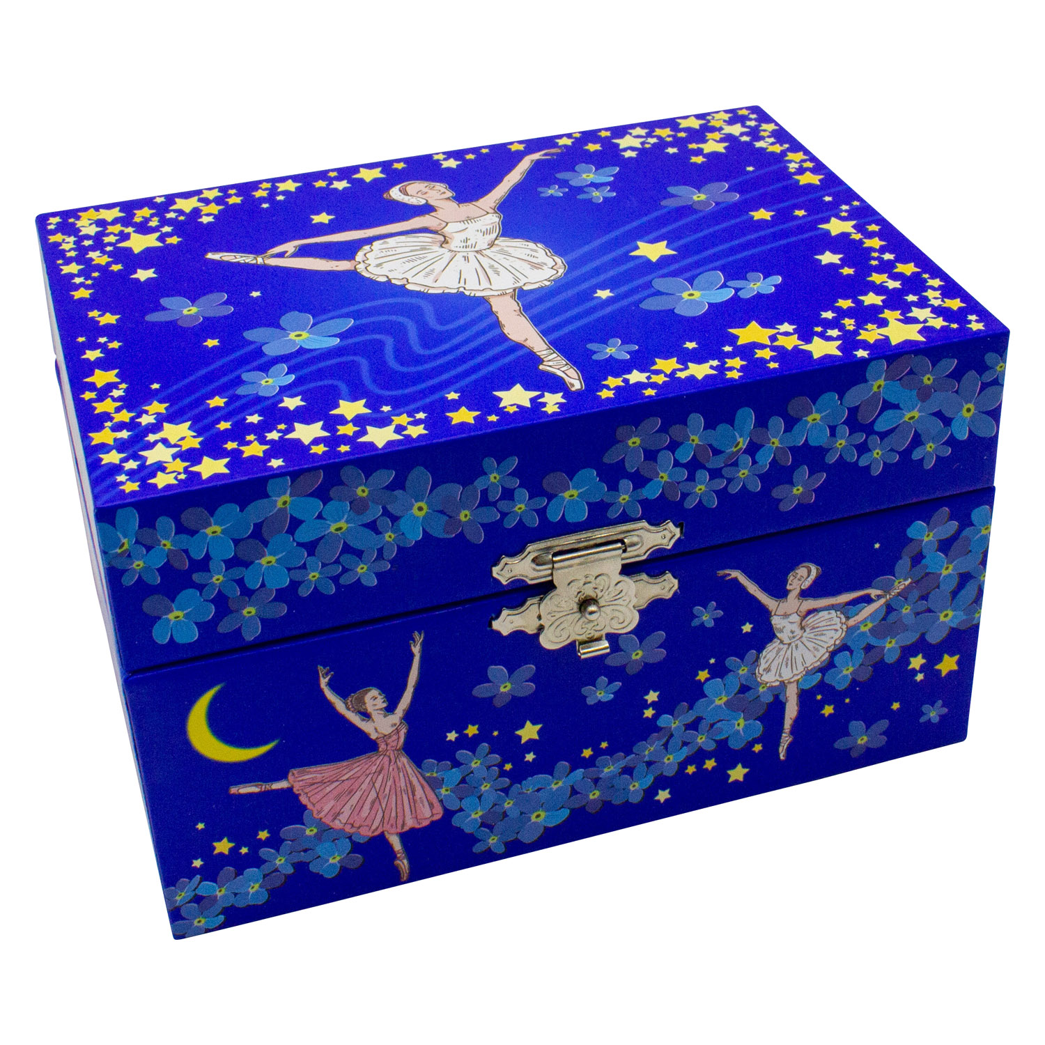 GICO Kinder Spieluhr Schmuckkästchen für Mädchen Schmuckbox blau, Ballerina - Melodie: Schwanensee - 92062