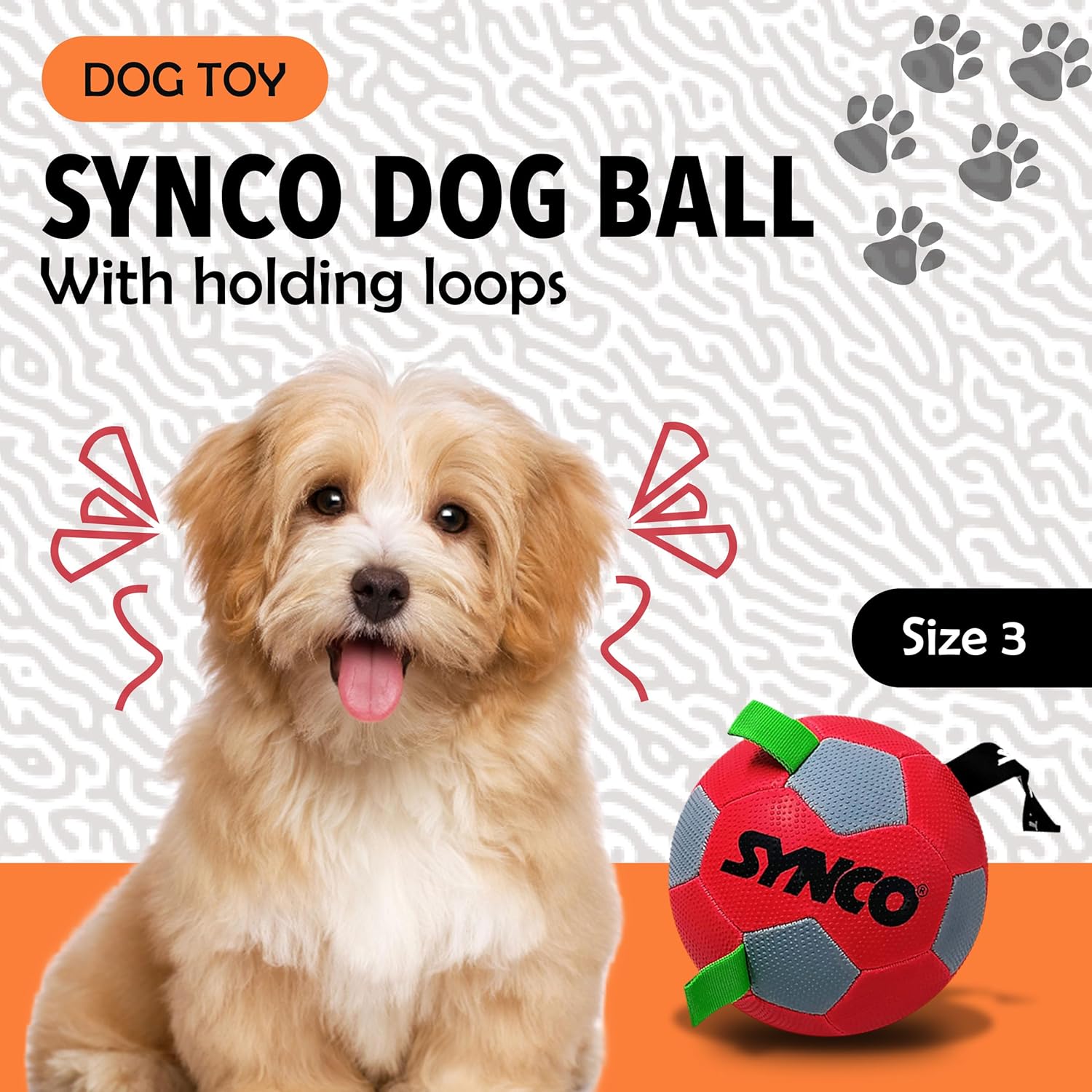 Dogball Hundeball mit Schlaufen für mittelgroße und große Hunde-1052